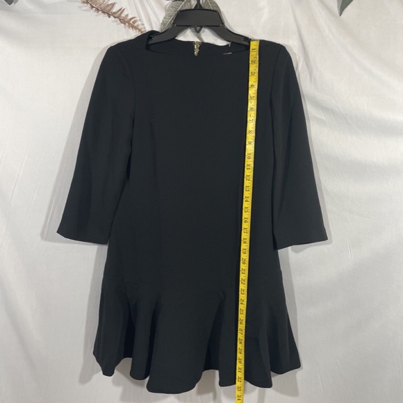 NWT $348 kate spade new york [ 2 ] Flounce Crepe‎ Mini Dress in Black - Picture 6 of 13
